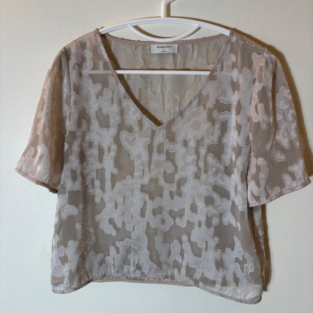 BABATON Sheer Randy Blouse‎ Size Small